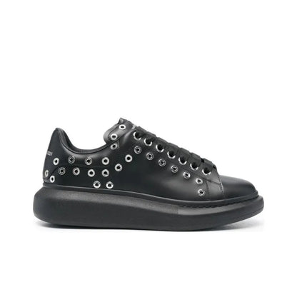 ALEXANDER MCQUEEN OVERSIZED BLACK SILVER EYELETS