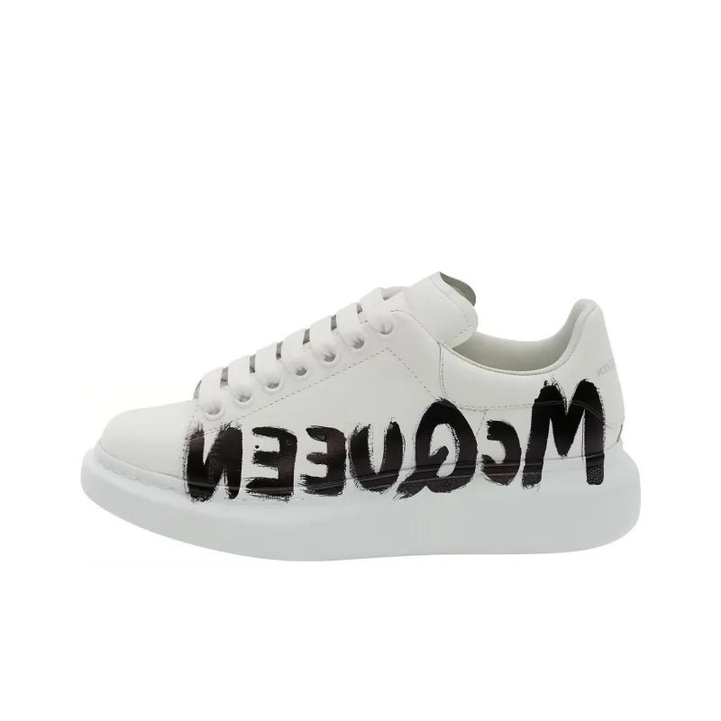 ALEXANDER MCQUEEN GRAFFITI SKATEBOARD SHOES WOMEN'S LOW-TOP WHITE