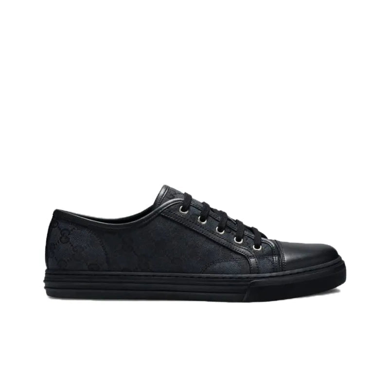 GUCCI GG CANVAS LOW SNEAKERS GREY BLACK