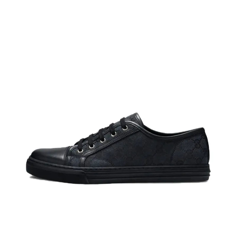 GUCCI GG CANVAS LOW 'GREY BLACK'