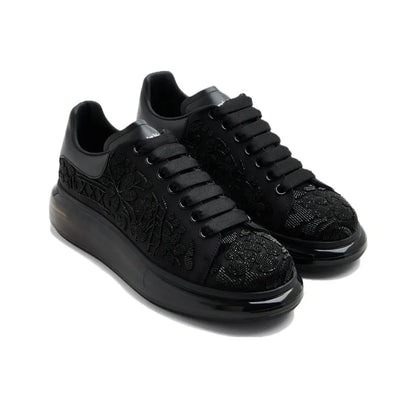 ALEXANDER MCQUEEN OVERSIZED BLACK ALL OVER BOTANICAL BEADS