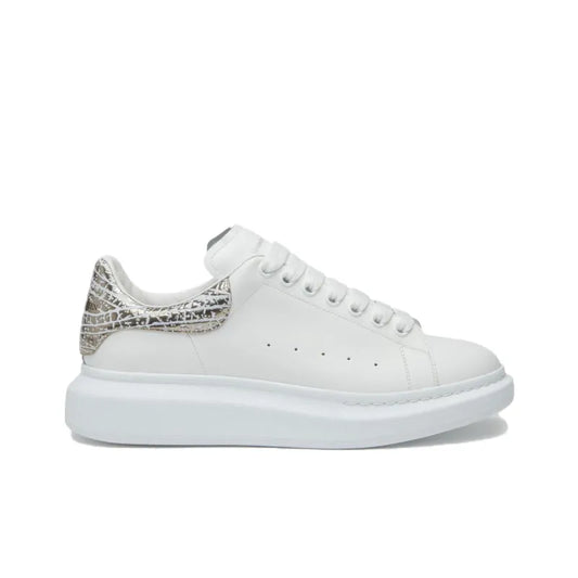 ALEXANDER MCQUEEN OVERSIZED WHITE SILVER CROC