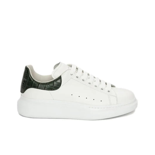 ALEXANDER MCQUEEN OVERSIZED WHITE FOREST GREEN EMBOSSED CROCO