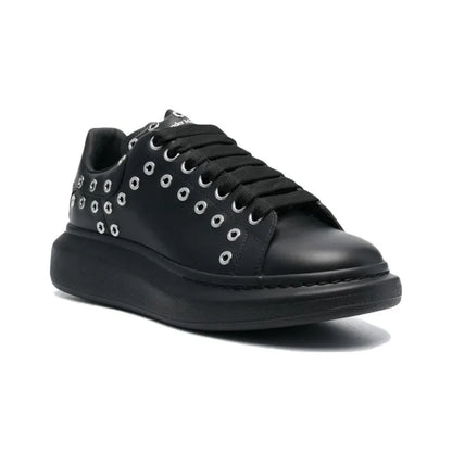 ALEXANDER MCQUEEN OVERSIZED BLACK SILVER EYELETS