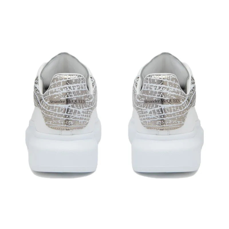 ALEXANDER MCQUEEN OVERSIZED WHITE SILVER CROC