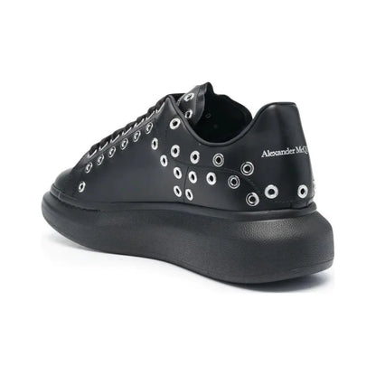 ALEXANDER MCQUEEN OVERSIZED BLACK SILVER EYELETS