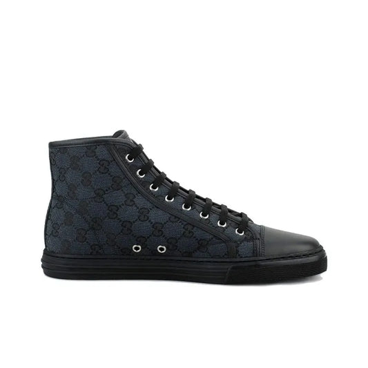 GUCCI GG CANVAS HIGH TOP SNEAKERS GREY