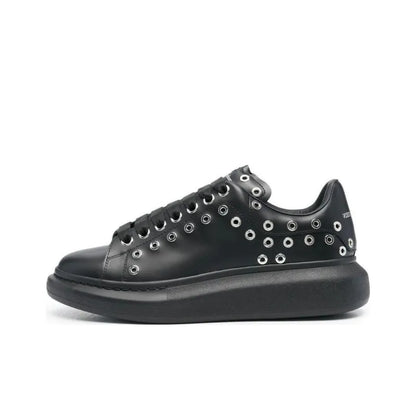 ALEXANDER MCQUEEN OVERSIZED BLACK SILVER EYELETS